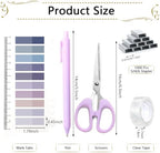 Office Supplies,Purple Desk Accessories,Stapler and Tape Dispenser Set for Women with Stapler,Tape Dispenser,Staple Remover,Staples,Clips,Scissors and Tabs,Gift for Student,Teacher,Coworkers,Business - Image 6