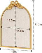 Vintage Arched Linen Cork Board with Gold Bow, 16"x21" Pin Board for Wall - Image 5