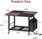 YAOHUOO 23.6" Large Printer Stand with Power Outlet,3D Printer Table - Image 6