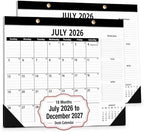 2-Pack Desk Calendar 2026-2027 - Two 18-Month Large Monthly Calendars (July 2026 - Dec 2027), 17" x 12" Desktop & Wall Calendars with Thick 120g Paper for Home and Office Sync by OLUPAND