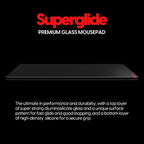 Pulsar Gaming Gears Superglide Glass Pad Glass Mouse Pad, XL, Black - Image 2