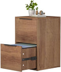 File Cabinet 2 Drawer, Wood Filing Cabinets with Hanging Bars for Letter Size, Samll Filing Cabinets for Home Office, Under Desk Storage Cabinet, Assembly Required, Brown by FATIGOSstoragecabinet