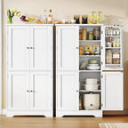 TEENFON Storage Cabinet, Pantry Cabinet with 4 Doors and 3 Storage Shelves, Kitchen Cabinet, Bathroom Storage Cabinet for Living Room, Small Space, Dining Room, 51”H White - Image 7