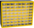 Akro-Mils 64-Drawer Plastic Storage Cabinet, 20"W x 6"D x 16"H, Yellow by Akro-Mils