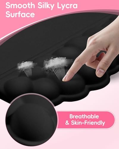 Ergonomic Cloud Wrist Rest Set for Keyboard and Mouse, Black - Image 5