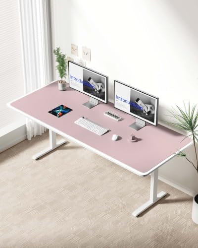 YSAGi Leather Desk Protector, Office Mat, Large Mouse Mat, Non-Slip PU Leather Blotter, Laptop Desk Mat, Waterproof Writing Pad for Office and Home(Grayish Lavender, 63" x 24") - Image 3