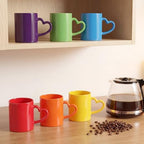 Pickmesh Colorful Ceramic Coffee Mugs Set of 6, 10 Oz Rainbow Cups - Image 4