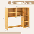 Tangkula Desktop Bookshelf, 37" Countertop Storage Hutch with 7 Cubes & 3 Adjustable Shelves, 3-Tier Desk Display Rack Organizer, Multipurpose Wood Desktop Hutch for Dorm Home Office (Burlywood) - Image 3
