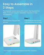 IFYOO RGB Gaming Headset Stand with 2 USB Ports, Game Headphone Mount for PC, Xbox One, PS4, Switch, Earphone Holder Hanger, Great for Gaming Stations, Fancy Desk Gamer Accessories, White - Image 6