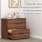 2 Drawer File Cabinets, Wood Lateral Filing Cabinets for Home Office, Office Filing Cabinet with Drawer, Modern Farmhouse File Cabinets for Letter, Printer Stand, Walnut - Image 6