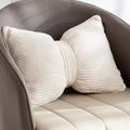 HIGOGOGO Lumbar Support Pillow for Recliner Chair, Bow Knot Shaped Back Support Cushion, Striped Corduroy Soft Decorative Lumbar Pillow for Office Chair, Sofa, Car, Bed, Living Room - Beige by HIGOGOGO