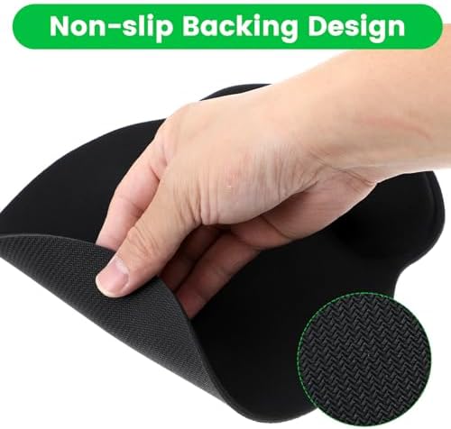 6 Pcs Mouse Pad and Keyboard Wrist Rest - Ergonomic Wrist Pad for Computer Keyboard and Mouse Pad, Memory Foam Wrist Support for Comfy Typing (Classic Black) - Image 6