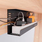 2-Pack Under Desk Cable Management Tray, Steel Cord Organizer - Image 2
