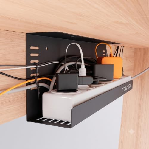 2-Pack Under Desk Cable Management Tray, Steel Cord Organizer - Image 2