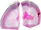 JIC Gem Pink Agate Geode Bookends Anti-Slip Rubber Bumpers 1 Pair 2-3 Lbs - Image 3