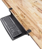 EHO Prime Desk Clamp Keyboard Tray, Under Desk Sliding Retractable Drawer, Ergonomic Space-Saving Platform for Standard Keyboards, Large 20" x 11.5" Workstation Extension by EHOPrime