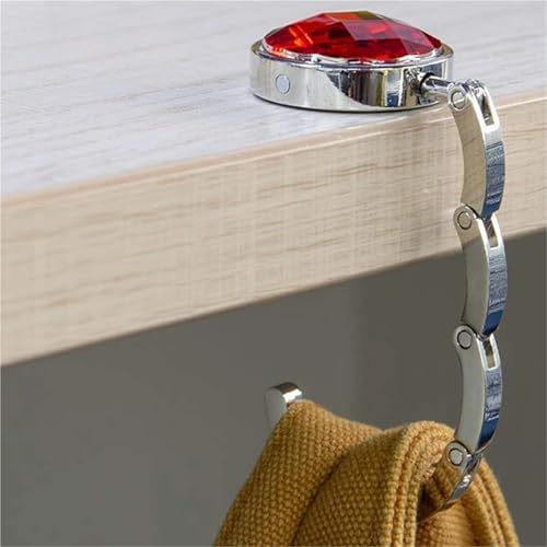 Purse Hook for Table 10PCS Portable Round Hook Student Table Hook Folding Metal Multifunctional Gift Bag Hook for Hanging Things On A Desk(Yellow) - Image 4