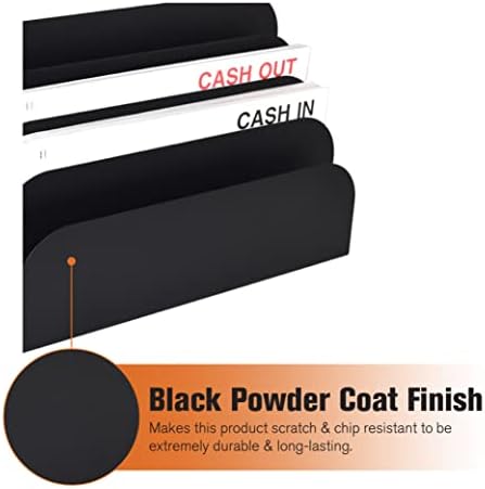 BankSupplies STEELMASTER Steel Cashier Pad Rack 10 Slot Desktop File and Paper Organizer Black Powder-Coated Finish - Image 3