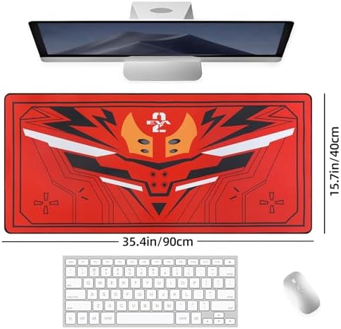Mouse pad - Evangelion Unit-02 Inspired Dynamic Mecha Design, Large 35.4"x15.7" Anime Sci-Fi Gaming Mat - Image 3