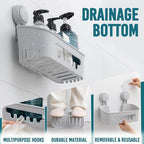 TAILI Shower Caddy Suction Cup, Bathroom Organizer Shelves Grey 2 pack - Image 3