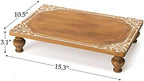 NIKKY HOME Rustic Wooden Pedestal Stand, Farmhouse Wood Riser 15 x 10 Inch - Image 4