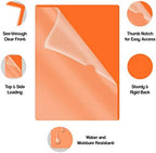 Orange Vinyl Folders, Heavy Duty Plastic Folders with Clear Front Pocket, Doctor Stuff, Letter Size L-Type Document Holder for Home, Office and Medical, Pack of 25 - Image 4