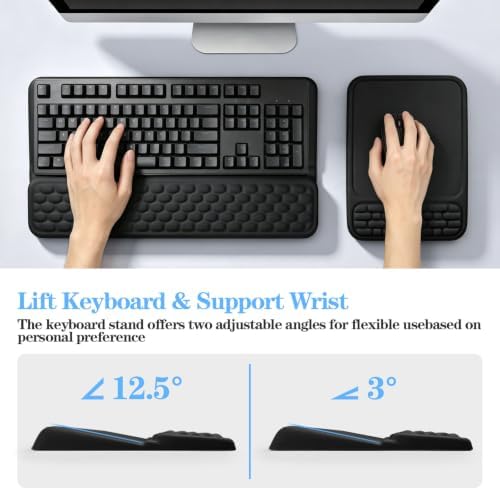 Computer Keyboard Stand with Wrist Rest and Mouse Pad Wrist Support - Image 2