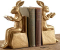 Bellaa Rabbit Bookends, Set of 2 Vintage Gold 7inch Resin 22883 by Bellaa