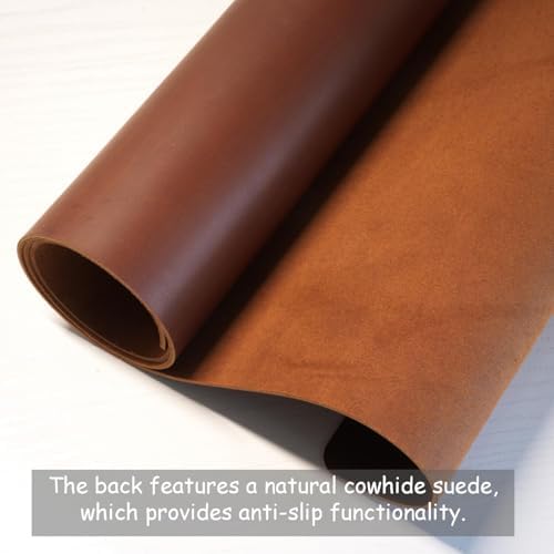 Desk Pad-Premium Full Grain Genuine Leather-Handmade with Cowhide Crazy Horse Leather-31.5x15.8in (Vintage Brown) - Image 4