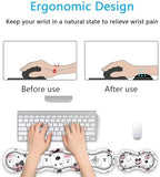 Keyboard Wrist Rest Set,Memory Foam Wrist Support Mouse Pad,31.5"x11.8" Desk Mat for Comfortable Typing & Pain Relief,Non-Slip Base for Office & Home Use - Cute Ghost Skull Pumpkin - Image 4