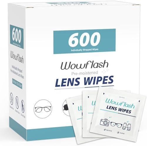 600 Count Pre-Moistened Lens Wipes for Eyeglasses by Wowflash