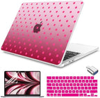 Teryeefi Pink Polka Dots for MacBook Air 13.6 inch Case M5 M4 M3 M2 (2022-2026 Release) by Teryeefi