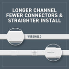 Legrand Wiremold C310 Cordmate III 10 Foot 11 Piece Cord Cover Kit, Organizer for Wall, Holds Up to 5 Cords or Cables, 45"L x 1.5"W, White (1 Pack) - Image 6