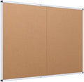 VIZ-PRO Cork Bulletin Board/Foldable Noticeboard, 36 X 24 Inches, Silver Aluminium Frame by VIZ-PRO