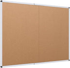 VIZ-PRO Cork Bulletin Board/Foldable Noticeboard, 36 X 24 Inches, Silver Aluminium Frame by VIZ-PRO