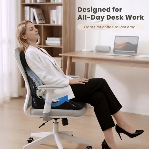 Seat Cushion Lumbar Support Pillow for Office Chair, Car Seat, Desk Chair, Ergonomic Memory Foam Seat Cushion, Office Chair Cushions for Back and Butt, Tailbone & Sciatica Pain Relief Cushion - Image 2