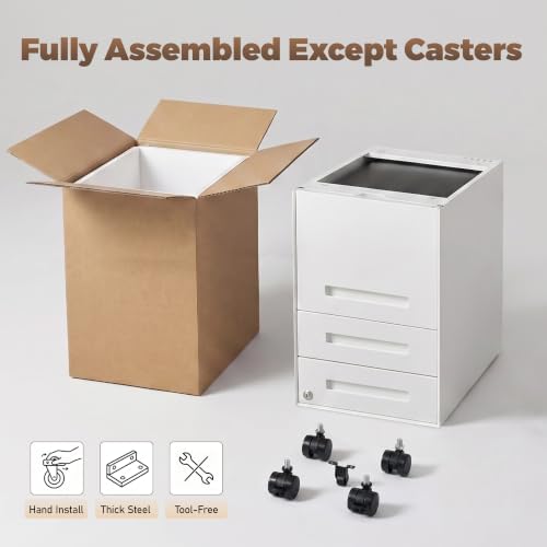 Approgreent Fully Assembled Home Office Filing Cabinet with Lock - Image 4