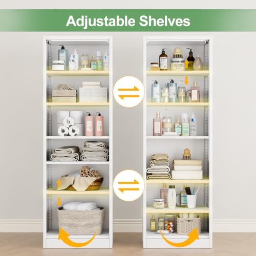 Ckzbx Metal Locker Tall Narrow Storage Cabinet, 67" H Locking Tool File Cabinets Snack Locker Organizer for School Classroom,Bedroom,Gym Home Office,Entryway and Hallway (20" W 1Door White) - Image 6