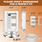 In Wall Cable Management Kit with Recessed Outlet Box, 4 Outlets, 9.8FT Cord, Hand Saw & Cable Ties, TV Cord Hider for Wall Mounted TV, Fits All Plugs, Easy Safe Cable Management for TV & Home Theater - Image 7