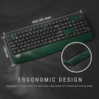 MPTOG Ergonomic Wireless Keyboard and Mouse Combo, Dark-Green Black - Image 4