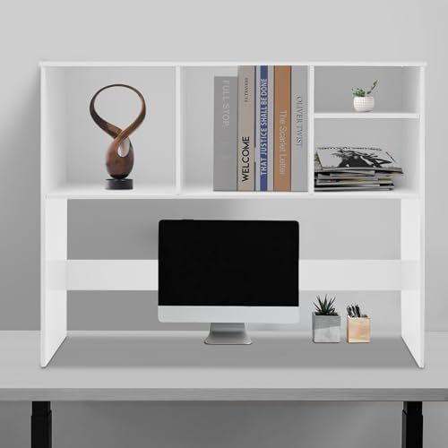 Desk Organizer Desk Shelf Desktop Hutch Desktop Shelf Countertop Hutch Countertop Bookshelf for Home Office Dorm Wood (37x9.5x28.7in) - Image 4