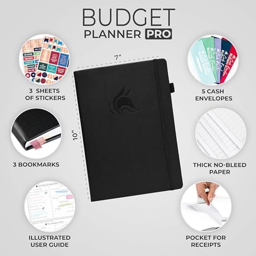 Clever Fox Budget Planner Pro with Cash Budgeting Envelopes, Black - Image 2