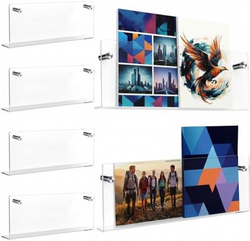 6 Pack Clear Acrylic Magazine Holder Wall, Brochure, 17 Inch by Unknown