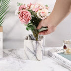 Marble Pen Holder Nature Stone Organizer Marble Square Storage Container for Makeup Brush Pens Toothbrush, White Color - Image 3