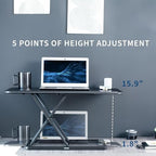 VIVO Black 32 in Single Top Standing Desk Converter, DESK-V032J - Image 5