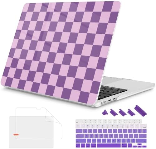 Mektron Case for 2026 MacBook Air 13-inch M5 Laptop A3449 with 13.6-inch Liquid Retina Display, 2025 2024 2022 M4/M3/M2 MacBook Air 13" Hard Shell Cover, Model A3240 A3113 A2681,Checkerboard MK020 by Unknown