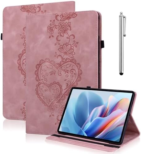 Case for All-New Amazon Kindle Fire HD 8 & 8 Plus Tablet(12th Generation/10th Generation, 2024/2022/2020 Release) 8", Embossed PU Leather Stand Case with with Pen Holder & Card Slots-Pink by TUOLISG