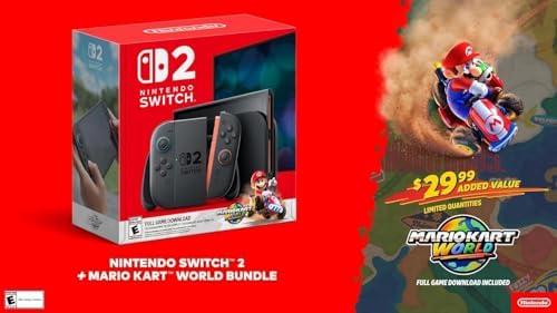 Nintendo Switch 2 + Mario Kart World Bundle with Bonus HDMI Cable & Screen Cleaning Cloth - Image 2