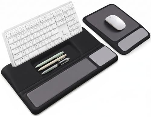 3-in-1 Ergonomic Keyboard Stand & Mouse Pad Set with Wrist Rest, Black by XIPY