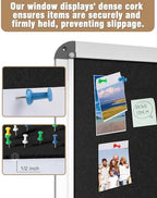 Mifuro 36"x24" Enclosed Bulletin Board, Lockable Weather-Resistant Aluminum Cork Noticeboard for School & Office, Silver Frame w/Black Flet - Image 6